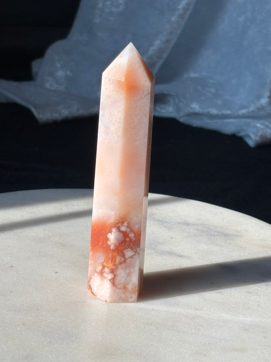 Carnelian Flower Agate Tower
