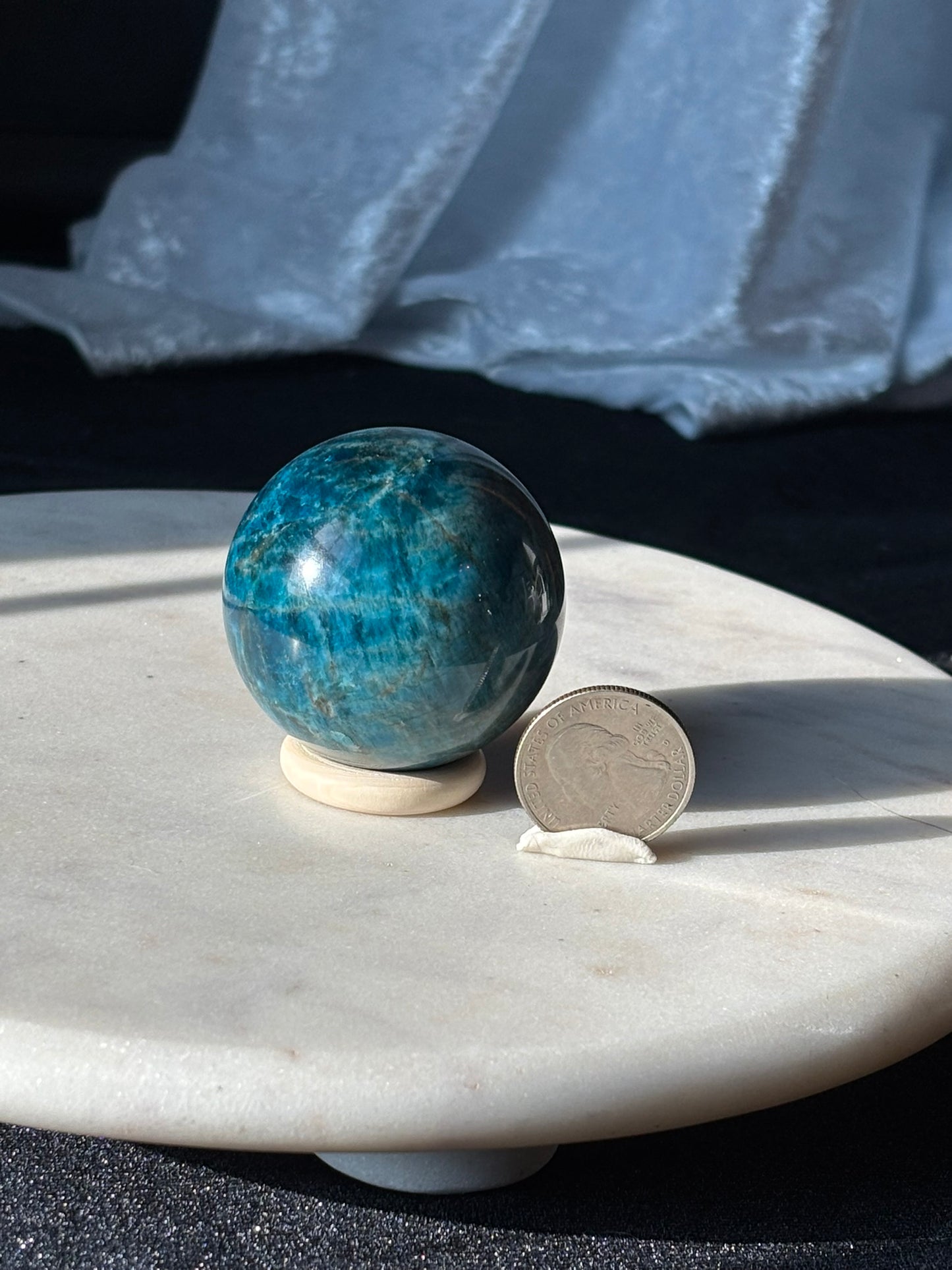 Blue Apatite Sphere