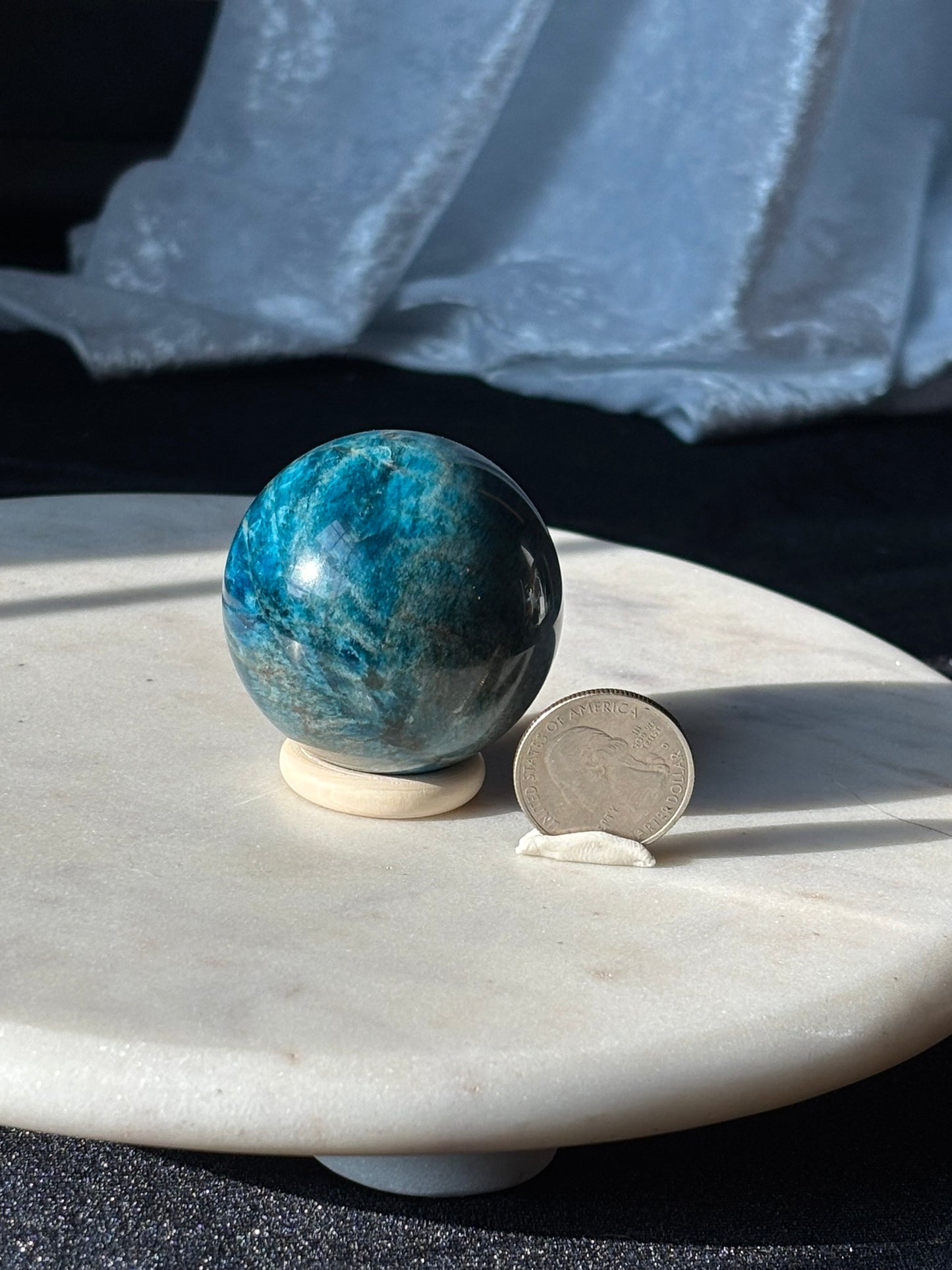 Blue Apatite Sphere