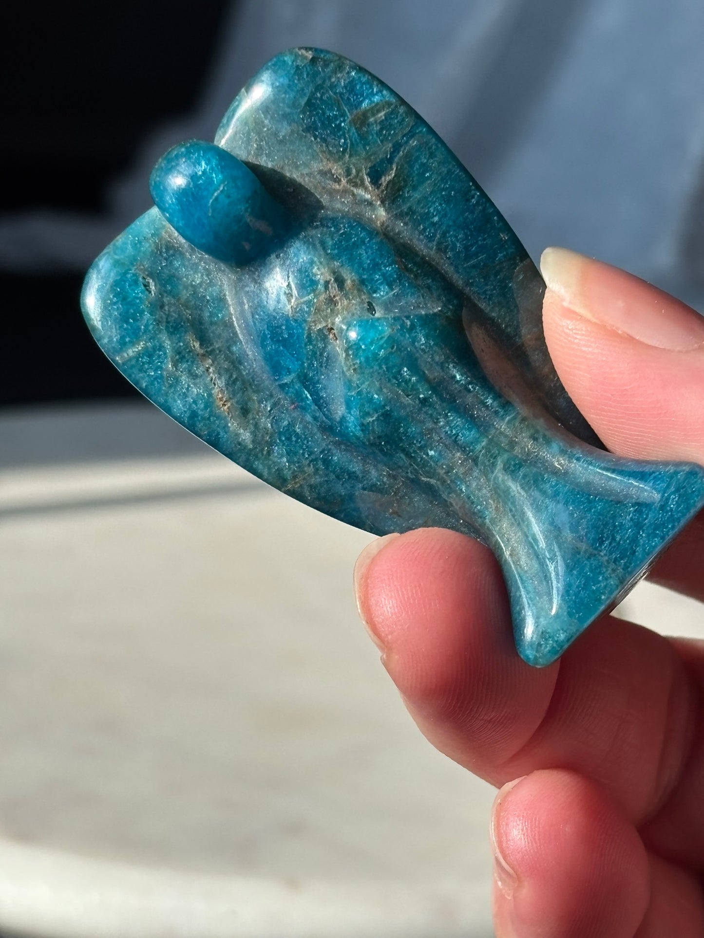 Blue Apalite Carved Angel