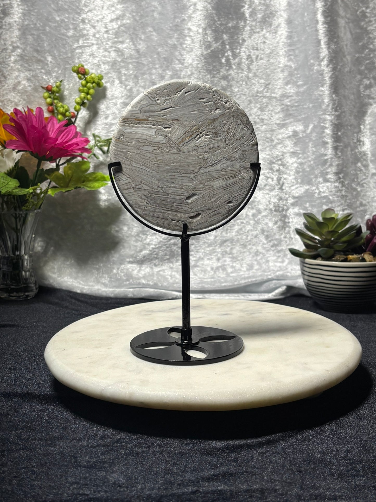 White Mexican Agate Full Moon