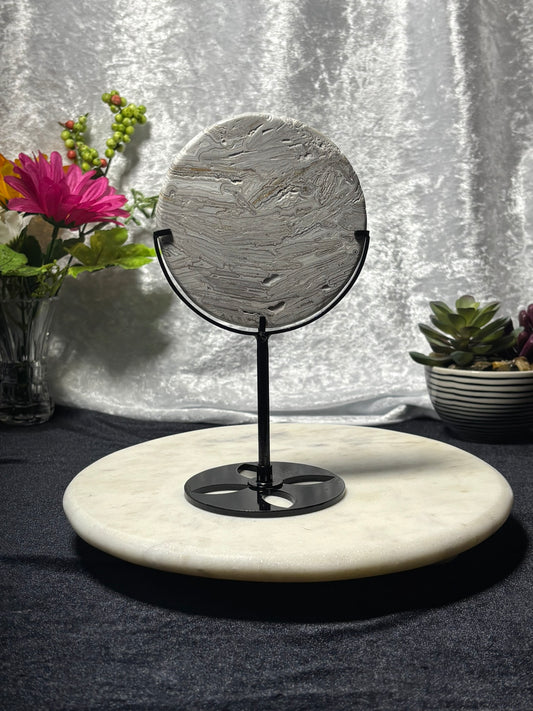 White Mexican Agate Full Moon