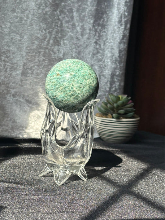 Amazonite w/ Smokey Quartz Sphere