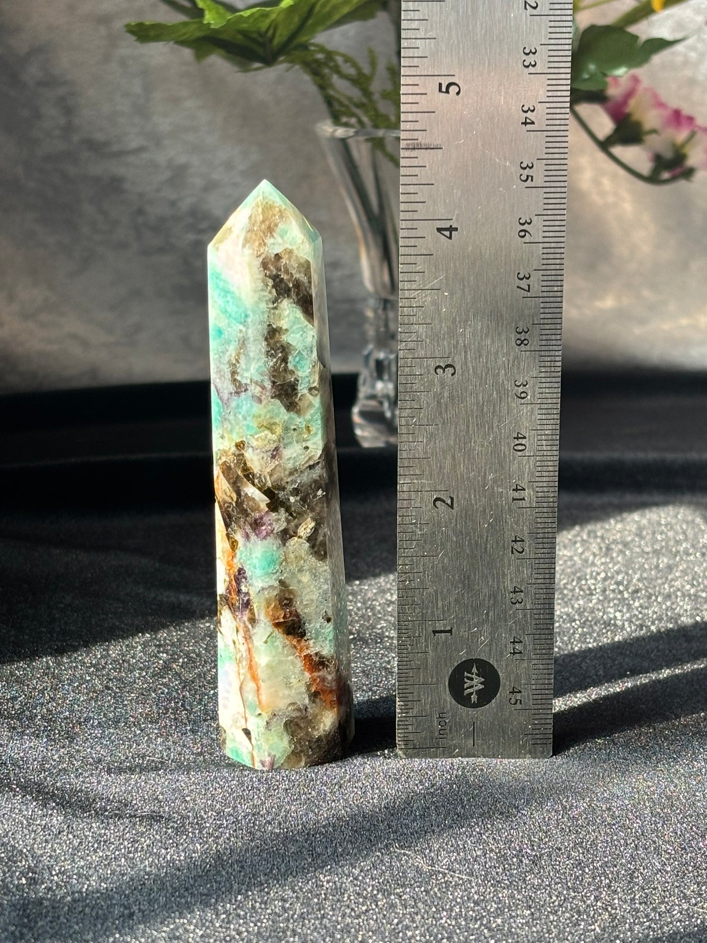 Amazonite w/ Smokey Quartz Tower