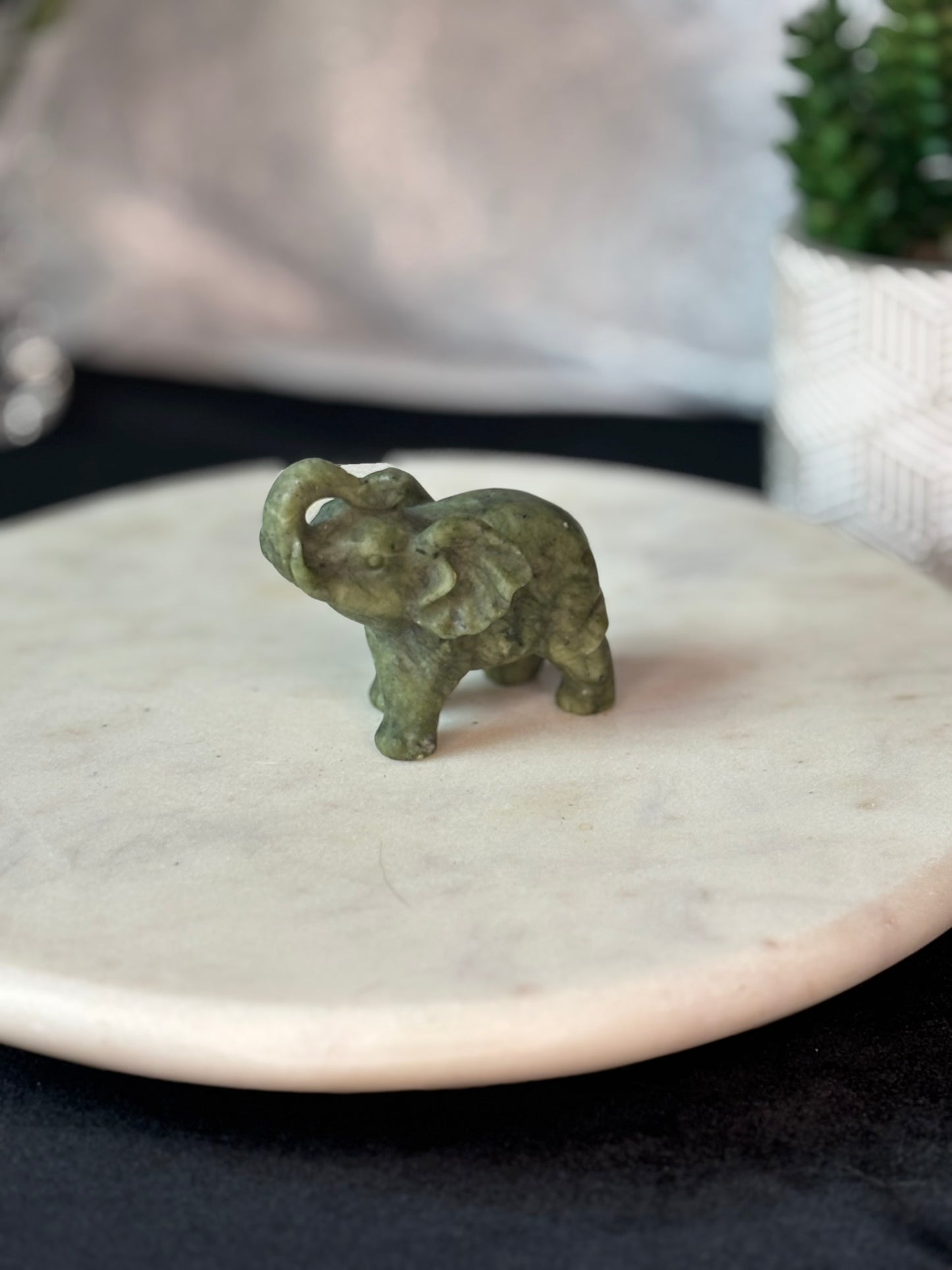 Serpentine  Elephant Carving