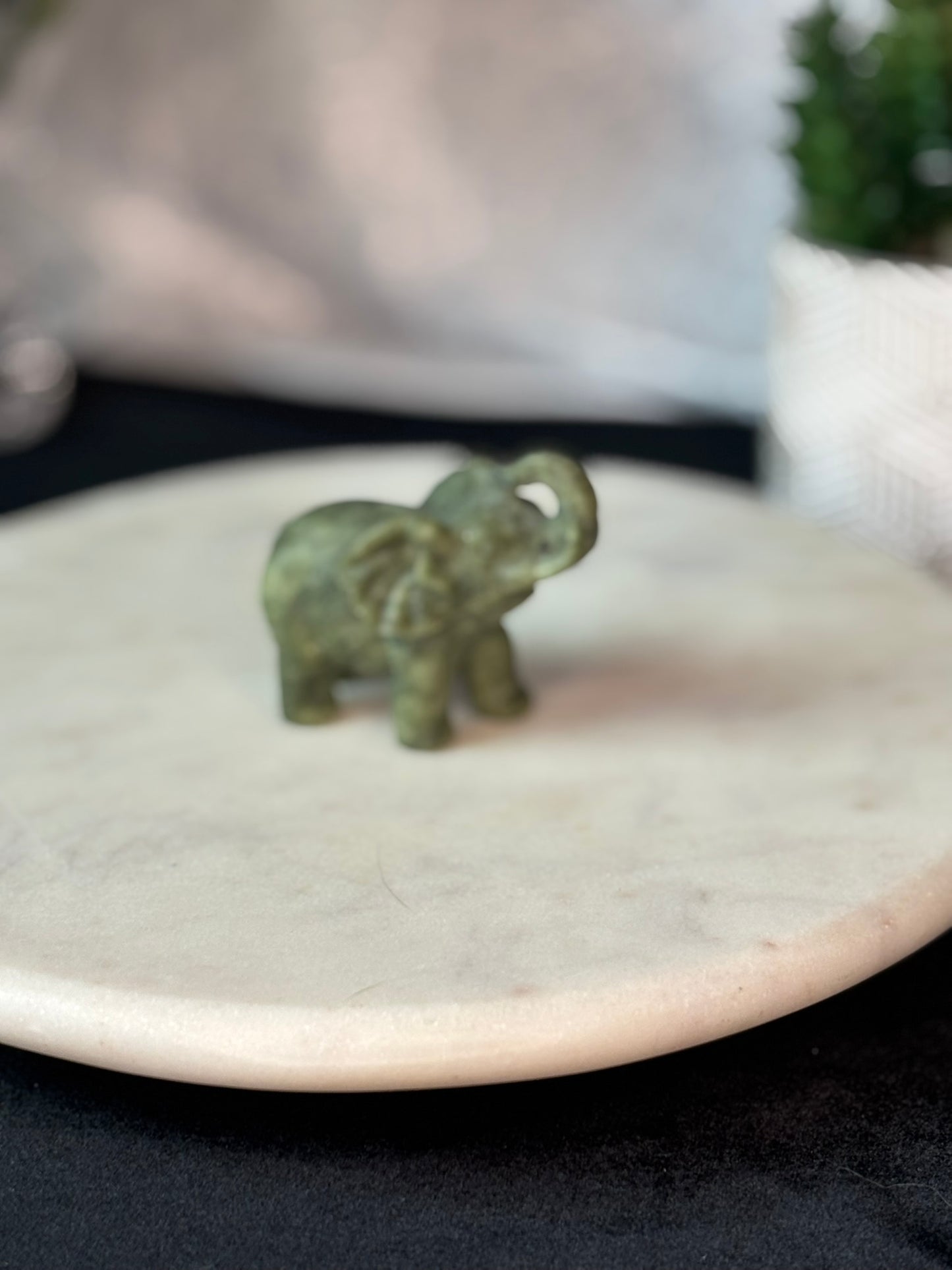 Serpentine  Elephant Carving