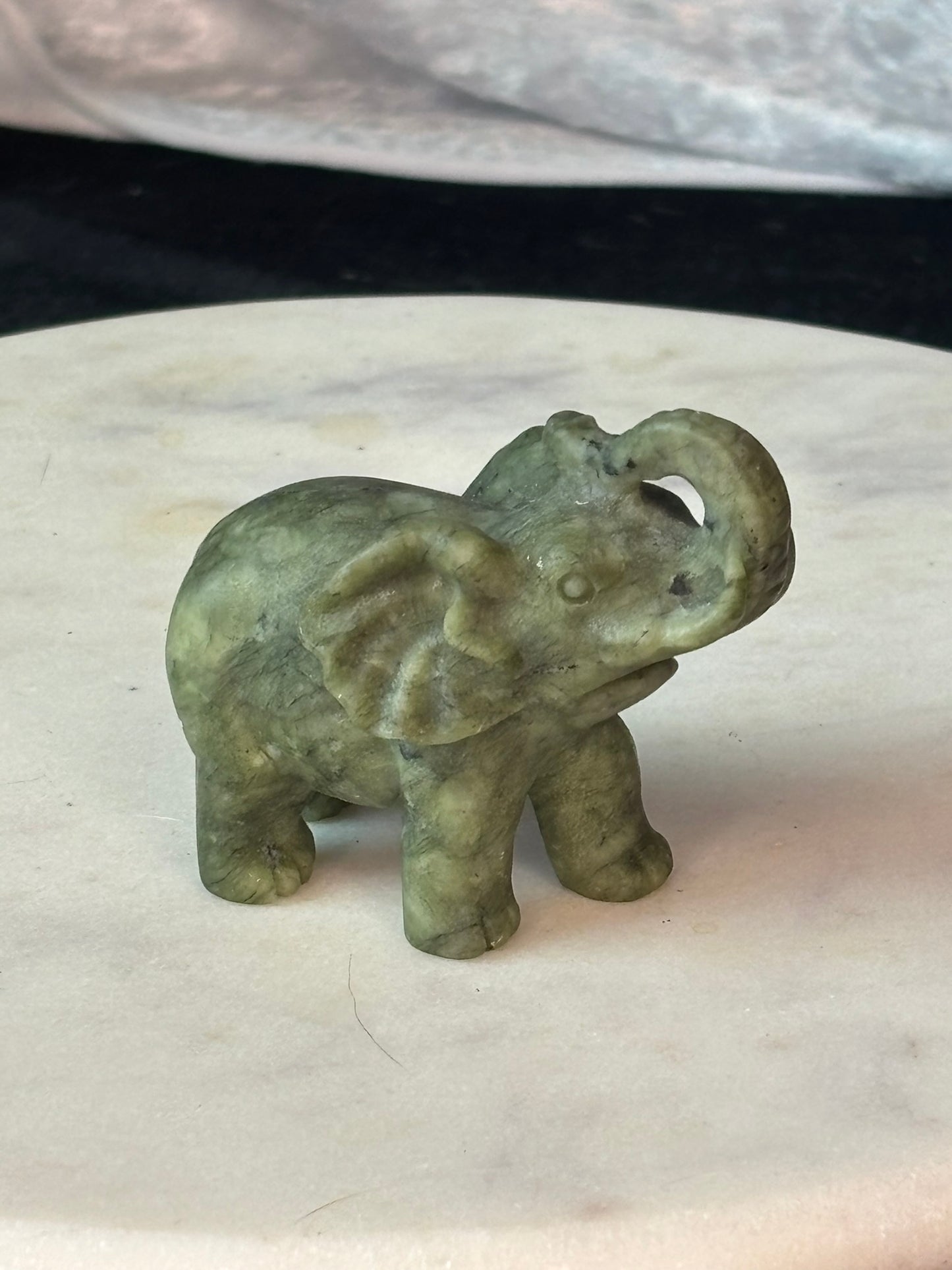 Serpentine  Elephant Carving