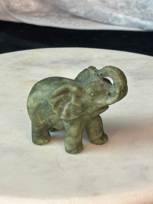Serpentine  Elephant Carving