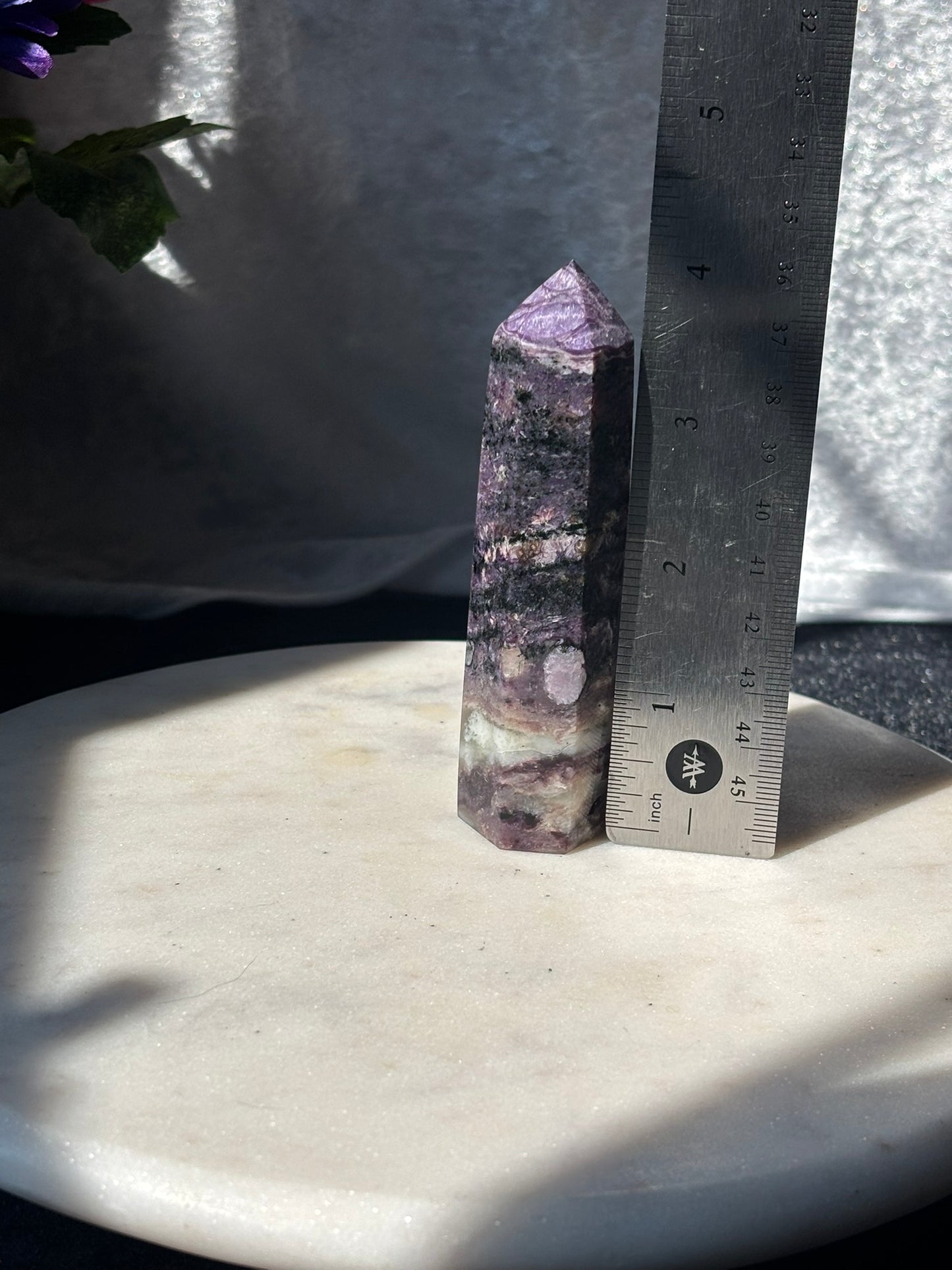 Charoite Tower with Quartz